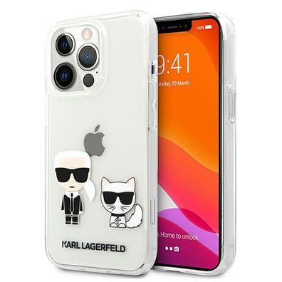 Handyhülle Case iPhone 13 Pro Max Karl Lagerfeld Katze Choupette transparent