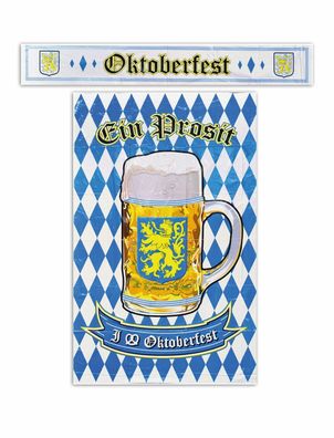 Poster und Banner "Oktoberfest" Dekoration Mottoparty Deko Party Tisch Deko 2tlg