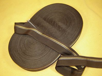 Ripsband Herrenhut Hutband seidig hochwertig dunkelbraun m Muster 3cm je Meter RB95
