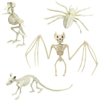 Horror Tier Skelett Krähe Ratte Spinne Tierskelett Fledermaus Halloween Party Deko