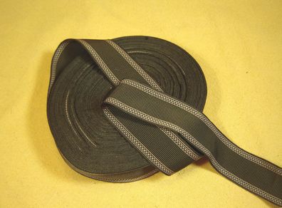 Ripsband Herrenhut Hutband hochwertig dunkel oliv m Streifen 3,2cm breit RB96