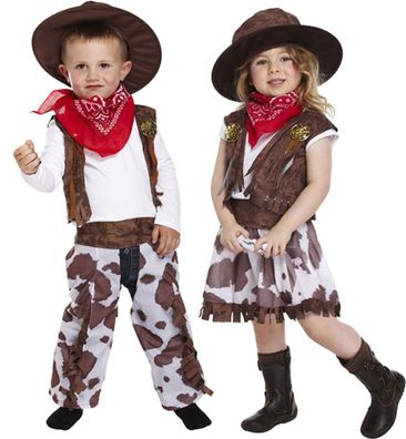 Faschingskostüm Cowboy oder Cowgirl Kostüm 2 - 4 Jahre Kleinkind Jungen Mädchen