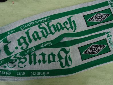 sehr alte Fan Artikel Schal Borussia Mönchengladbach einmal ein Gladbacher immer....