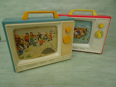 alte Fisher Price Giant Screen Music Box TV (C) 1966 1981 Musical Spieluhr
