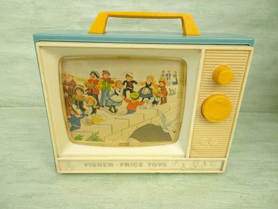 alte Fisher Price Giant Screen Music Box TV Frere Jacques nr 3 Musical Spieluhr