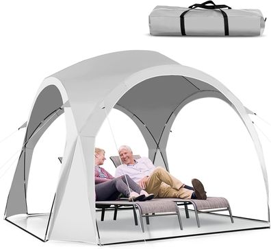 Partyzelt Pavillon weiß, Gartenzelt Gartenpavillon Strandzelt UPF50+ 6-8 Personen