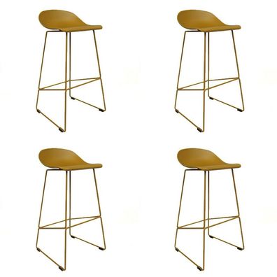 Bronx71 Barhocker Ellen skandinavisches Design gelb 76 cm - 4er Set