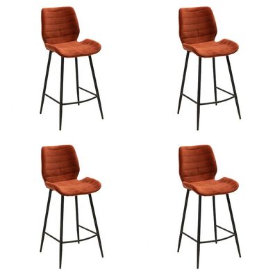 Bronx71 Barhocker Samt Toby kupfer 71 cm - 4er Set