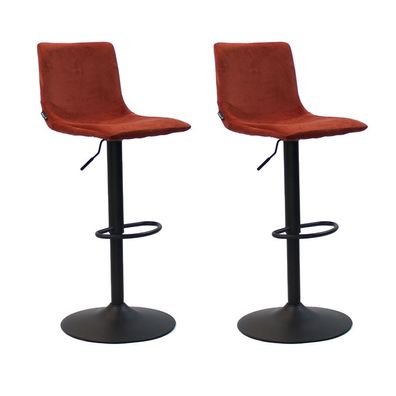 Bronx71 Barhocker Samt Frenkie 59 - 76 cm kupfer - 2er Set