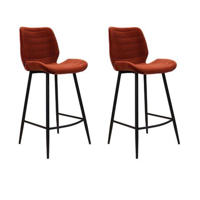 Bronx71 Barhocker Samt Toby kupfer 71 cm - 2er Set