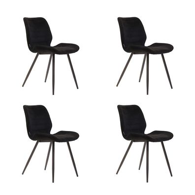Bronx71 Esszimmerstuhl Samt Toby modern schwarz - 4er Set