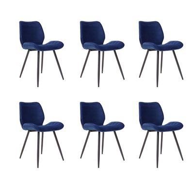 Bronx71 Esszimmerstuhl Samt Toby modern blau - 6er Set
