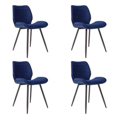 Bronx71 Esszimmerstuhl Samt Toby modern blau - 4er Set