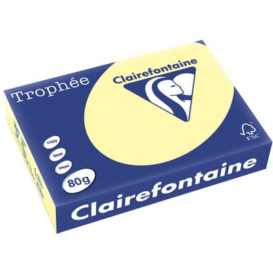 Clairefontaine Trophee Color Gelb 80g/ m² DIN-A4 - 500 Blatt