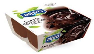 Alpro Pflanzliches Dessert Dunkle Schokolade Feinherb, 4er Packung