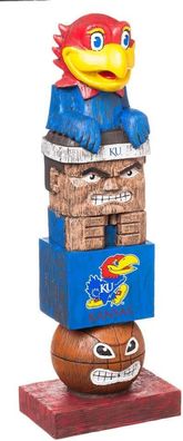 NCAA College Kansas Jayhawks Tiki Totem Pfahl Statue Football