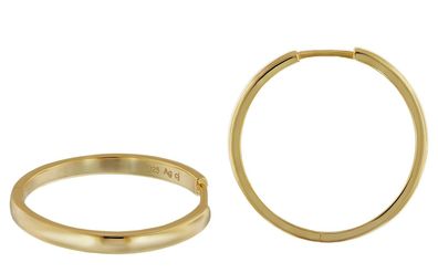 trendor Schmuck Damen-Ohrringe Gold auf Silber 925 Creolen 25 mm 41233