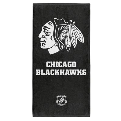 NHL Badetuch Chicago Blackhawks Handtuch Strandtuch Beach Towel black white