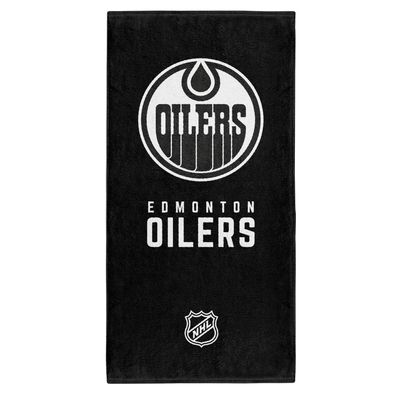 NHL Badetuch Edmonton Oilers Handtuch Strandtuch Beach Towel black white