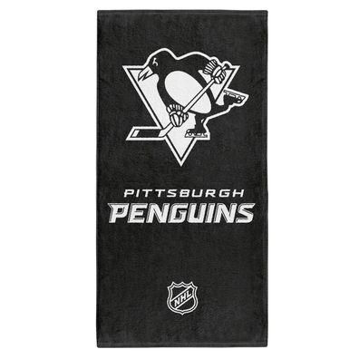 NHL Badetuch Pittsburgh Penguins Handtuch Strandtuch Beach Towel black white