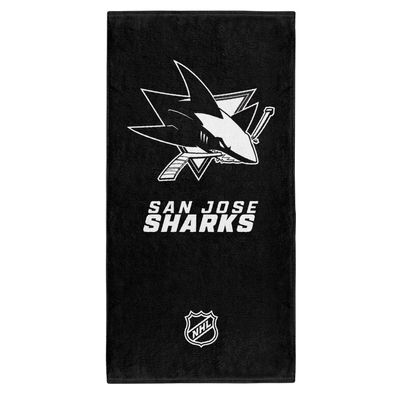 NHL Badetuch San Jose Sharks Handtuch Strandtuch Beach Towel black white