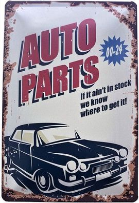 Blechschild 30 X 20 cm Auto Parts 00-24