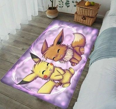Teppich Pokemon Pikachu und Evoli 60cm * 40cm rutschfest