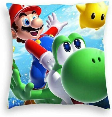 Super Mario Kissenbezug Mario und Yoshi 45cm x 45cm