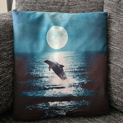 Kissenbezug Delfin im Mondschein - 45cm x 45cm