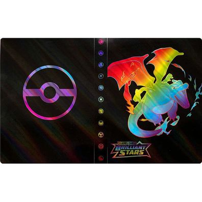 3D Holo Pokemon Ordner Glurak Brilliant Sammelalbum 240 Karten