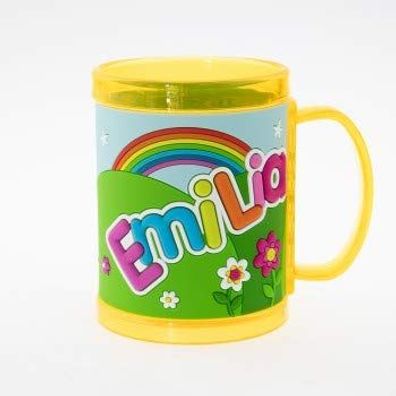 H&H 03873010020 Kinderbecher - Namensbecher, Mehrfarbig - Emilia