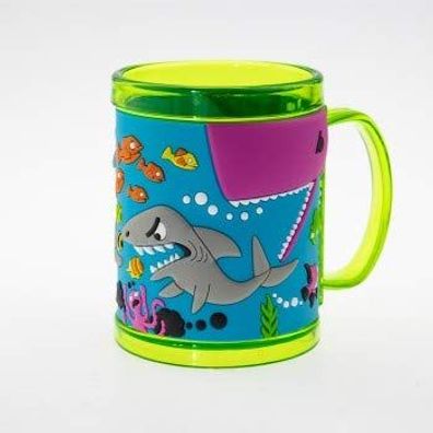 H&H 03873010007 Kinderbecher - Namensbecher, Kunststoff, Mehrfarbig - Haie