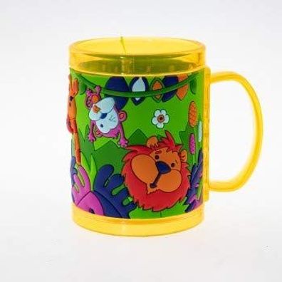 H&H 03873010006 Kinderbecher - Namensbecher, Mehrfarbig - Dschungel