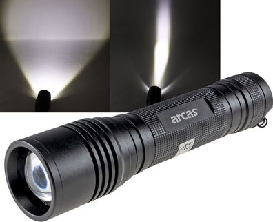 LED-Taschenlampe ARCAS 18W Zoom ØxL 48x205mm, 1600 Lumen