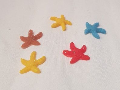 5x Plastik Seesterne Deko 1,5cm bunt Deko Aquarium Nano Cube