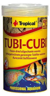 Tropical Tubi-Cubi 100ml - Gefriergetrocknete gereinigte Tubifex-Würmer Aquarium