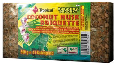Tropical Coconut Husk Briquette 500g Kokosnussschalen Bodengrund Terrarium Kokos