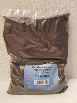 Farb Aquariensand mahagonibraun braun 2,5kg 0,4-0,8mm Aquariumsand für Aquarien