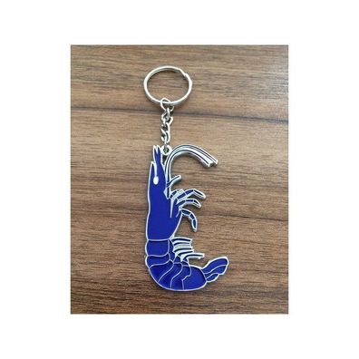 Schlüsselanhänger "Garnele" blau Aquarium Deko Zubehör Hobby Accessoires