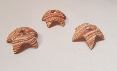 3x Tonhöhle Garnelenstern Laichhöhle 6cm rot/ weiß für Krebse, Garnelen Deko