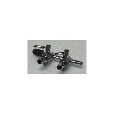 Lufthahn 2-fach Metall für 4/6mm für Luftschlauch Luftverteiler Aquarium Zubehör