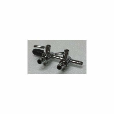 Lufthahn 2-fach Metall für 4/6mm Luftschlauch Luftverteiler Aquarium Zubehör