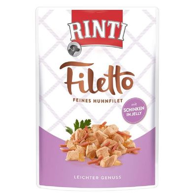 RINTI ¦ Filetto Jelly Huhn & Schinken - 24 x 100g ¦ Hundenassfutter