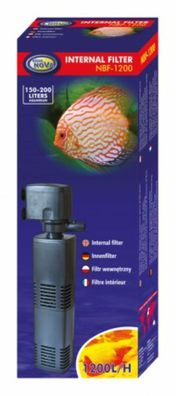 Aqua Nova Innenfilter 1200l/ h - geeignet für Aquarien bis 150 Liter - NBF-1200