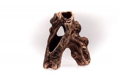 Keramikwurzel Baumwurzel mit Loch 17cm Versteck Wurzel Deko Höhle Aquarium Welse