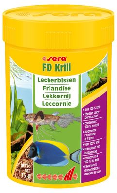 Sera FD Krill 100ml - für Süß- + Meerwasserfische Leckerbissen aus 100% Krill