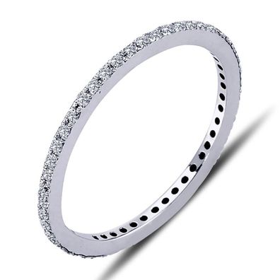 0,25 Carat Diamant rundum Memoire Eternity Ring Anniversary in 14 Karat Weißgold