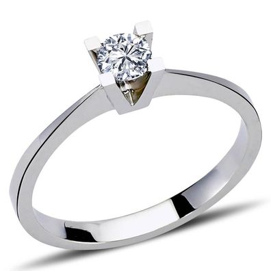 0,25 Carat Diamant Solitär Ring Brillant-Schliff Antragsring in 14 Karat Weißgold