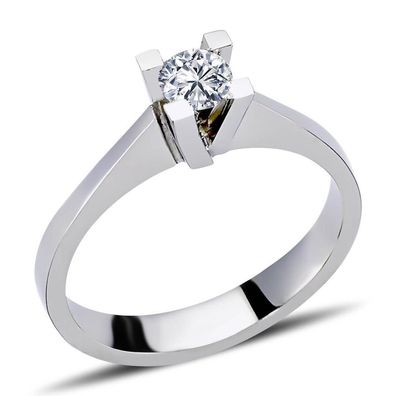 0,29 Carat Diamant Solitär Ring Brillant-Schliff Antragsring in 14 Karat Weißgold