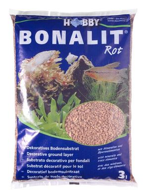 Hobby Bonalit rot 3 Liter - dekoratives Bodensubstrat - Bodengrund Pflanzen